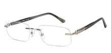 Load image into Gallery viewer, Silver Rectangle Rimless Unisex Eyeglasses by John Jacobs-209688