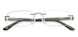 Silver Rectangle Rimless Unisex Eyeglasses by John Jacobs-209688