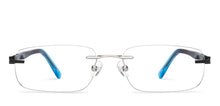 Load image into Gallery viewer, Silver Rectangle Rimless Unisex Eyeglasses by John Jacobs Online-209690