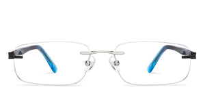 Silver Rectangle Rimless Unisex Eyeglasses by John Jacobs Online-209690