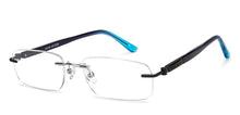 Load image into Gallery viewer, Silver Rectangle Rimless Unisex Eyeglasses by John Jacobs Online-209690