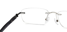 Load image into Gallery viewer, Silver Rectangle Rimless Unisex Eyeglasses by John Jacobs Online-209690