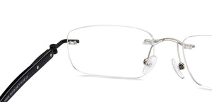 Silver Rectangle Rimless Unisex Eyeglasses by John Jacobs Online-209690