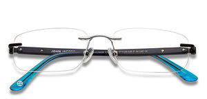 Silver Rectangle Rimless Unisex Eyeglasses by John Jacobs Online-209690