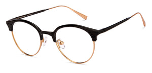 Black Oval Full Rim Unisex Eyeglasses by John Jacobs-210121