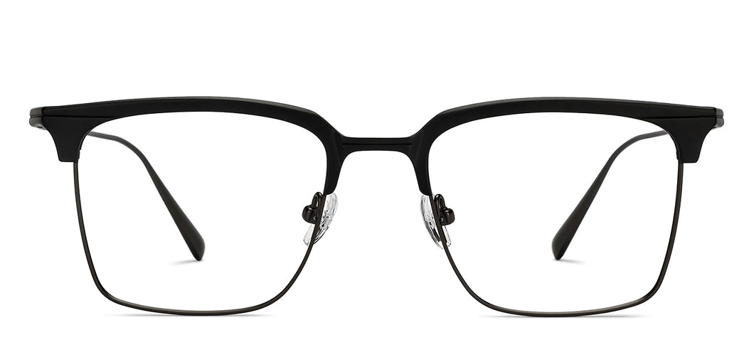 Black Rectangle Full Rim Unisex Eyeglasses by John Jacobs-210124