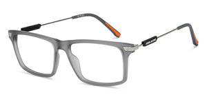 Grey Rectangle Full Rim Unisex Eyeglasses by John Jacobs-211283