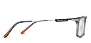 Grey Rectangle Full Rim Unisex Eyeglasses by John Jacobs-211283