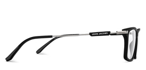 Black Rectangle Full Rim Unisex Eyeglasses by John Jacobs-211284