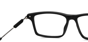 Black Rectangle Full Rim Unisex Eyeglasses by John Jacobs-211284
