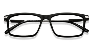 Black Rectangle Full Rim Unisex Eyeglasses by John Jacobs-211284