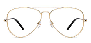 Gold Aviator Full Rim Men Eyeglasses by John Jacobs-212532