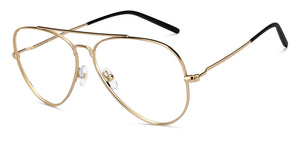 Gold Aviator Full Rim Men Eyeglasses by John Jacobs-212532
