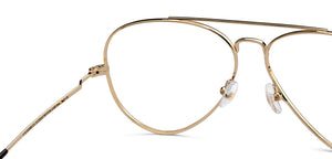 Gold Aviator Full Rim Men Eyeglasses by John Jacobs-212532