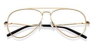 Gold Aviator Full Rim Men Eyeglasses by John Jacobs-212532