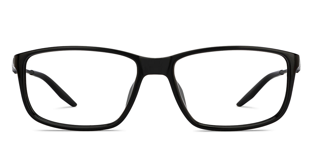 Black Rectangle Full Rim Unisex Eyeglasses by John Jacobs-212737