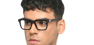 Black Rectangle Full Rim Unisex Eyeglasses by John Jacobs-215742
