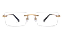 Load image into Gallery viewer, Gold Rectangle Rimless Unisex Eyeglasses by John Jacobs-217757
