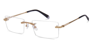 Gold Rectangle Rimless Unisex Eyeglasses by John Jacobs-217757