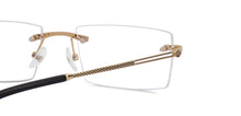 Load image into Gallery viewer, Gold Rectangle Rimless Unisex Eyeglasses by John Jacobs-217757