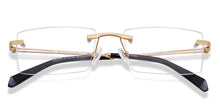 Load image into Gallery viewer, Gold Rectangle Rimless Unisex Eyeglasses by John Jacobs-217757