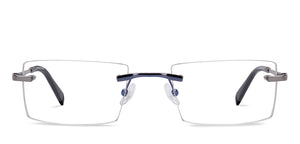 Silver Rectangle Rimless Unisex Eyeglasses by John Jacobs-217758