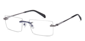 Silver Rectangle Rimless Unisex Eyeglasses by John Jacobs-217758
