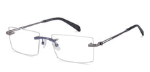 Load image into Gallery viewer, Silver Rectangle Rimless Unisex Eyeglasses by John Jacobs-217758