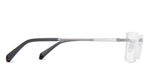 Silver Rectangle Rimless Unisex Eyeglasses by John Jacobs-217758