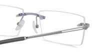Load image into Gallery viewer, Silver Rectangle Rimless Unisex Eyeglasses by John Jacobs-217758