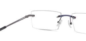 Silver Rectangle Rimless Unisex Eyeglasses by John Jacobs-217758
