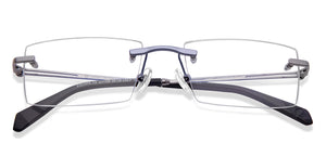 Silver Rectangle Rimless Unisex Eyeglasses by John Jacobs-217758