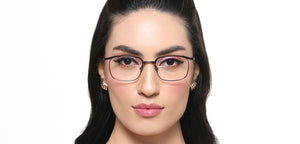Gunmetal Rectangle Full Rim Unisex Eyeglasses by John Jacobs-221032