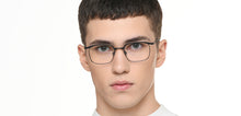 Load image into Gallery viewer, Gunmetal Rectangle Full Rim Unisex Eyeglasses by John Jacobs-221032