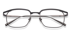 Gunmetal Rectangle Full Rim Unisex Eyeglasses by John Jacobs-221032