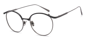 Gunmetal Round Full Rim Unisex Eyeglasses by John Jacobs-221034