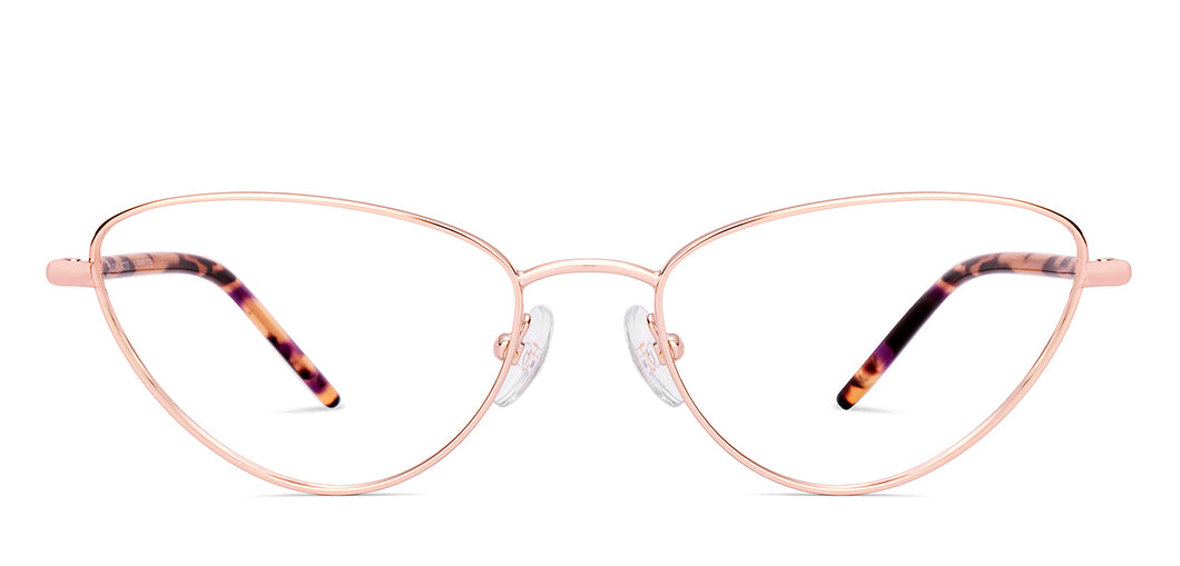 Gold Cat Eye Full Rim Women Eyeglasses by John Jacobs-222471