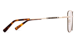 Gold Square Full Rim Unisex Eyeglasses by John Jacobs-223233