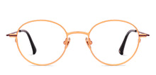 Load image into Gallery viewer, Gold Round Full Rim Unisex Eyeglasses by John Jacobs-224500