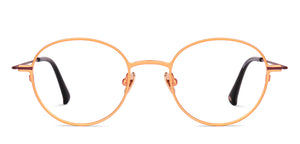 Gold Round Full Rim Unisex Eyeglasses by John Jacobs-224500