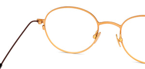 Gold Round Full Rim Unisex Eyeglasses by John Jacobs-224500