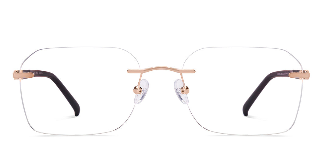 Brown Square Rimless Unisex Eyeglasses by John Jacobs-228601