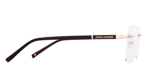 Brown Square Rimless Unisex Eyeglasses by John Jacobs-228601