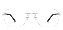 Load image into Gallery viewer, Silver Rectangle Rimless Unisex Eyeglasses by John Jacobs-228602