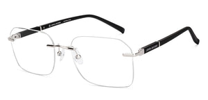 Silver Rectangle Rimless Unisex Eyeglasses by John Jacobs-228602