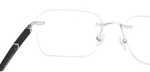 Load image into Gallery viewer, Silver Rectangle Rimless Unisex Eyeglasses by John Jacobs-228602