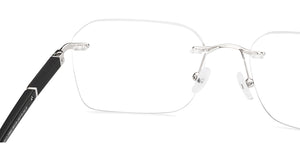 Silver Rectangle Rimless Unisex Eyeglasses by John Jacobs-228602