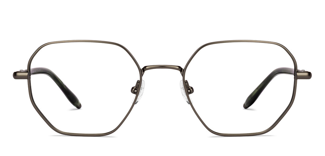 Silver Hexagonal Full Rim Unisex Eyeglasses by John Jacobs-233418