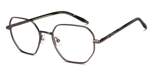 Silver Hexagonal Full Rim Unisex Eyeglasses by John Jacobs-233418