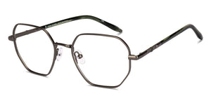 Silver Hexagonal Full Rim Unisex Eyeglasses by John Jacobs-233418